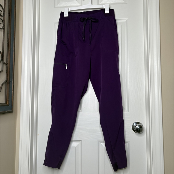 ADAR Women's Bold Purple Eggplant Scrub Pants Size Large - Picture 6 of 10